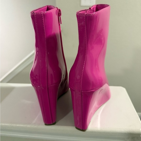 INC Womens Pink Comfort Hidden Heel Azah Pointed Toe Wedge Zip-Up Booties 10 M - Picture 7 of 9